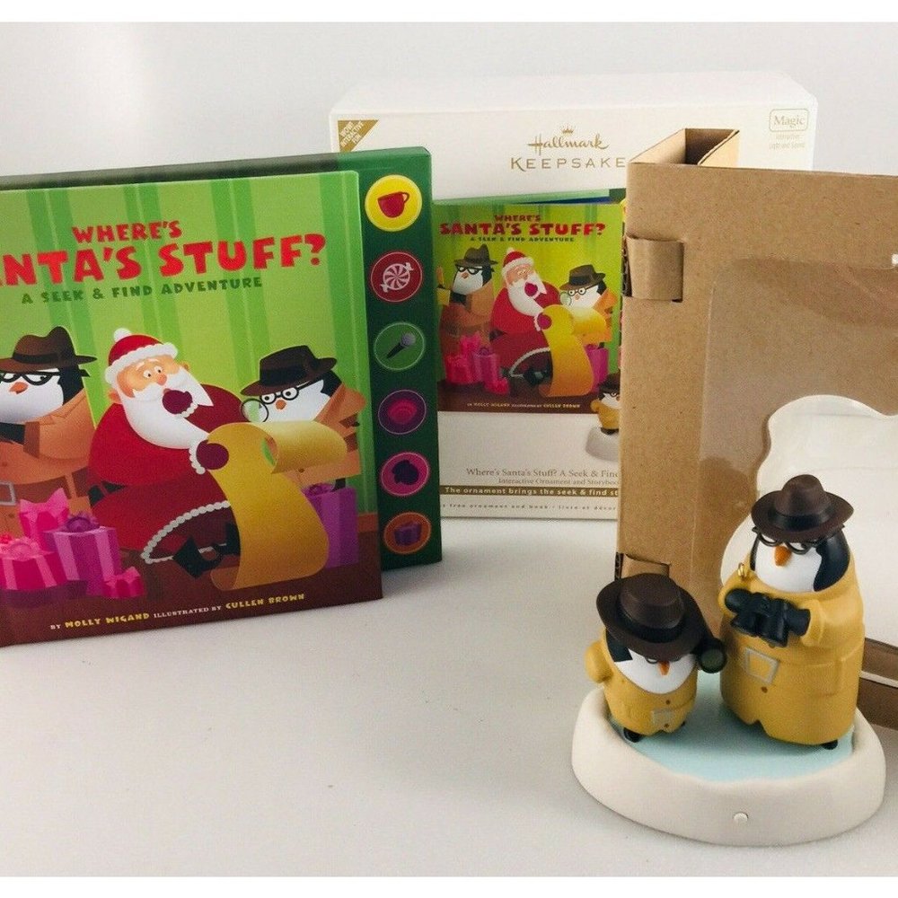 Hallmark 2011 Where's Santa's Stuff? Penguin Magic Christmas Ornament and book